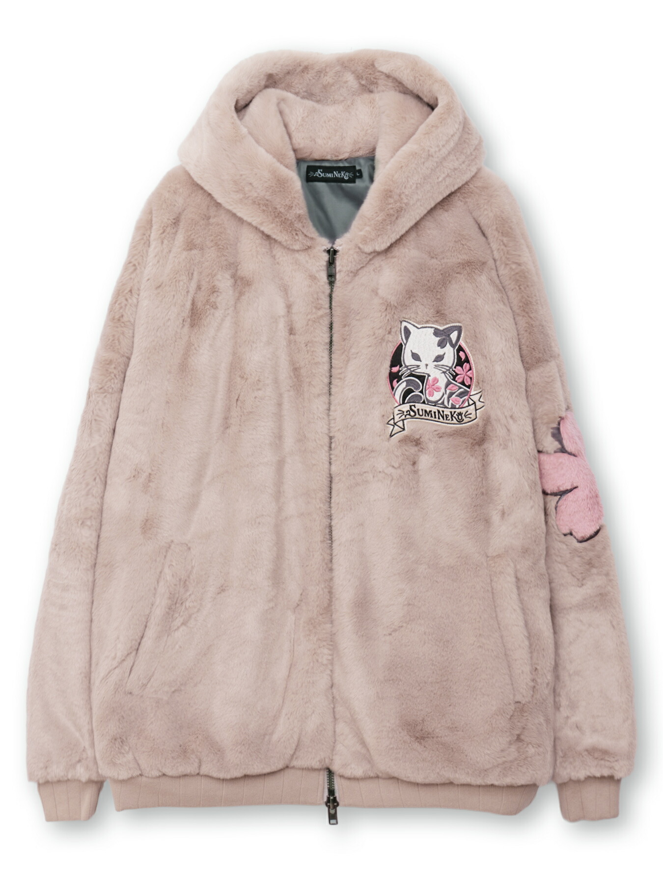 楽天市場】【SUMINEKO】 “桜墨猫”フェイクファーBIGシルエットZIP