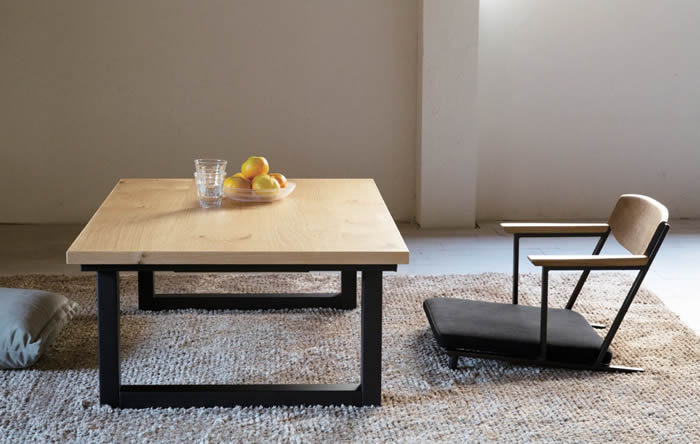 北欧レトロ 日美 木製コタツテーブル センターテーブル カフェテーブル