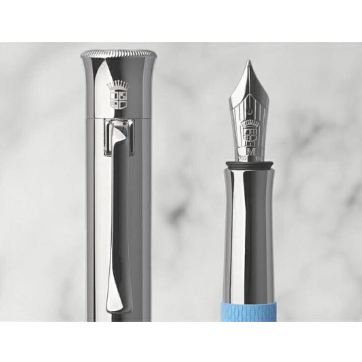 ファーバーカステル 万年筆 ギロシェ インディゴ F 細字 インクおまけ