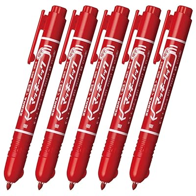 楽天市場】油性マーカー マッキーノック細字 赤 5本入 P-YYSS6-R5-AZ