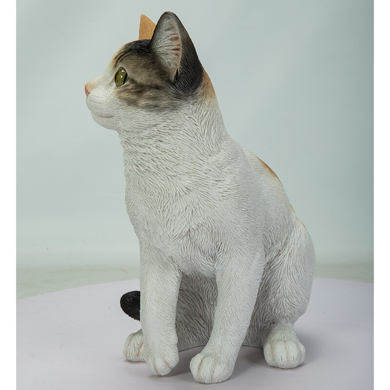 楽天市場】お座り猫 ネコ 猫 三毛猫 オーナメント ガーデン
