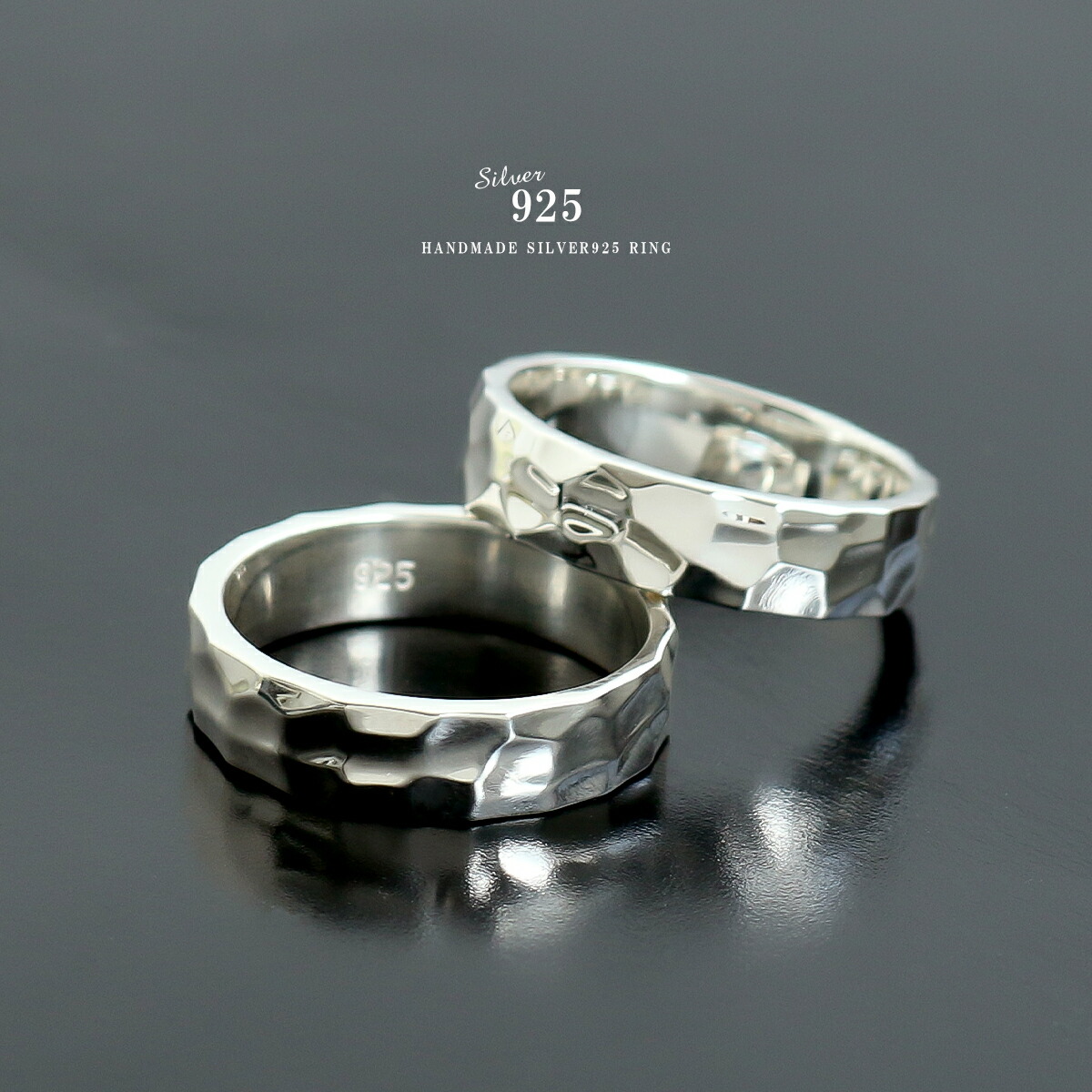 楽天市場】リング メンズ シルバー 槌目 鎚目 平打ち 鎚目模様