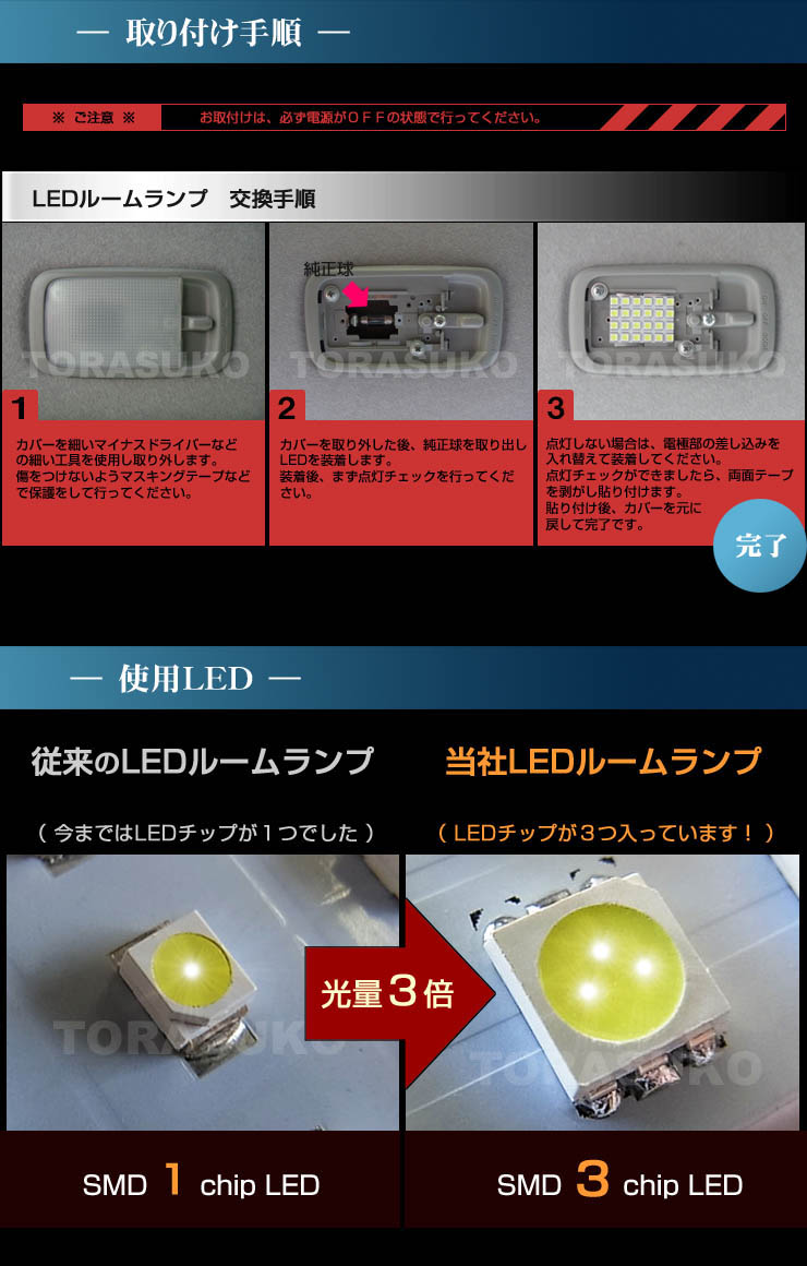 楽天市場】bB ビービー NCP30系 LEDルームランプ （1ピース） 72LED