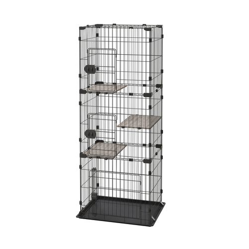 楽天市場】コンパクトキャットケージ3段 CCC-168 ダークグレー