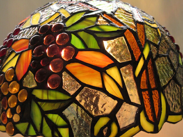 ヴィンテージ ステンドグラステーブルスタンド テーブルランプ 葡萄(大