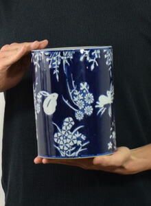 楽天市場】青白陶器 跳兎丸火鉢 陶器壷 飾り壺 フラワープランター