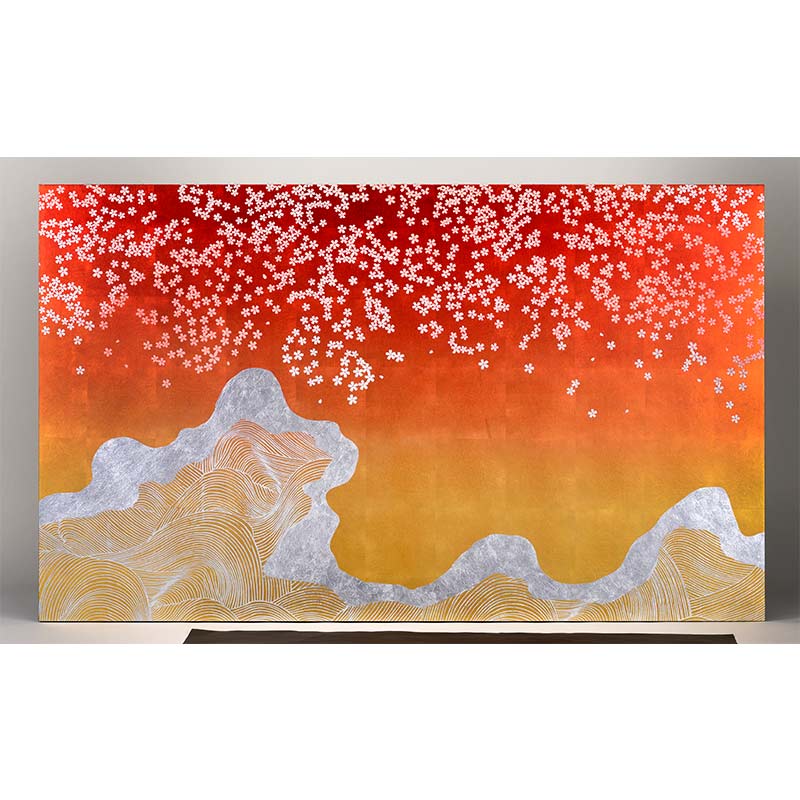 超美品！値下げ交渉あり。金箔で桜の花 アクリル画 絵画 超美品