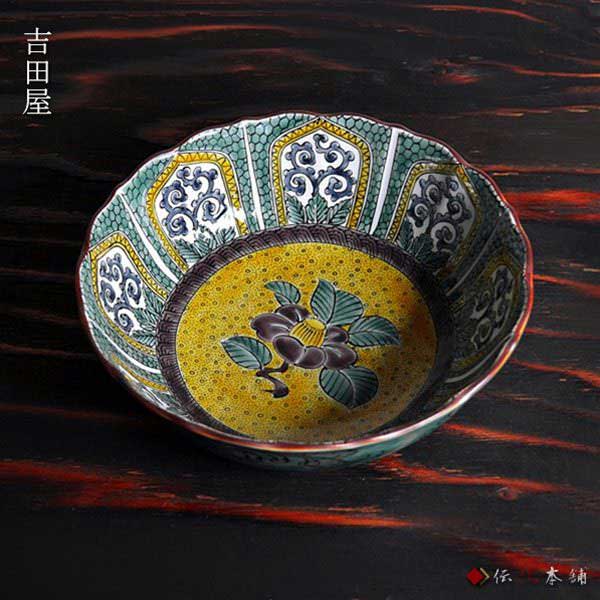 古九谷 九谷焼 吉田屋釜 花鳥鶏図 大鉢 金魚鉢 直径38.5㎝ BK139 古