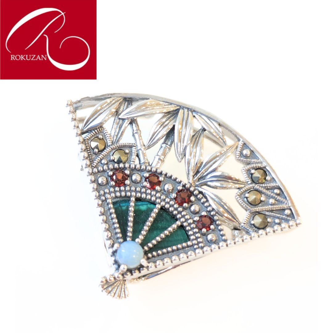 ボヘミアンガーネット ブローチ＆ネックレストップ シルバー925 良品