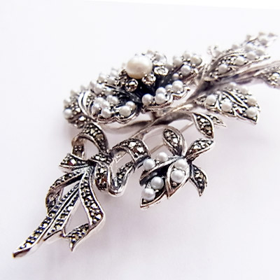 碌山 ROKUZAN ロクザン メノウ ケシパール 925 シルバー ブローチ 楽天