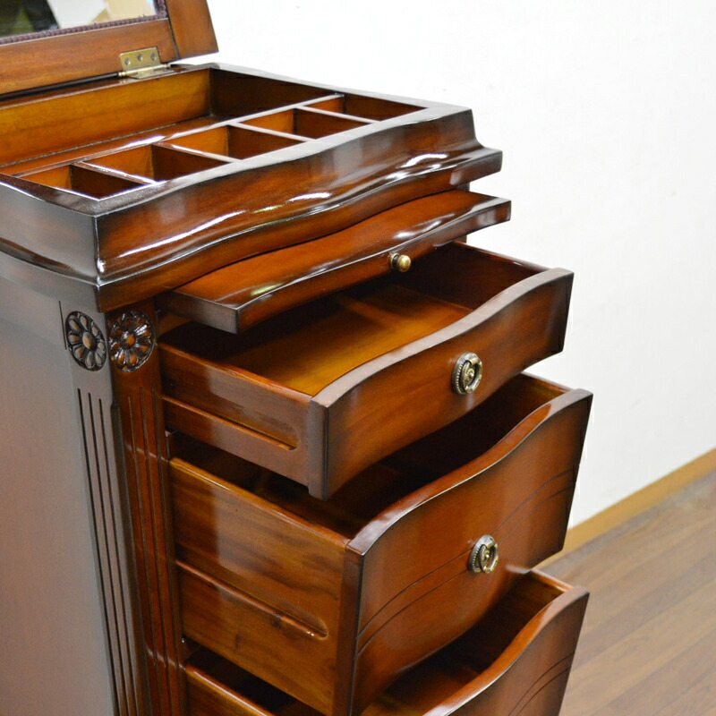 セール⭐︎アンティーク調 猫脚 半円チェスト ミラー セット 節約 楽天