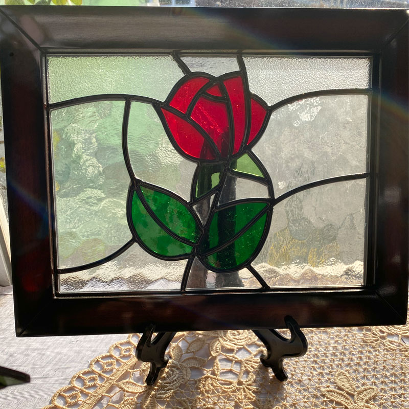 レア】昭和 和柄 骨董 レトロ ステンドグラス インテリアディスプレイ