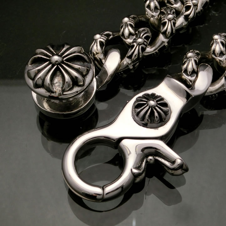 A&G シルバー サファイア クロス フレア ファンシー チェーン