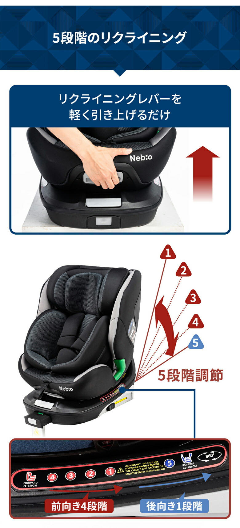 楽天市場】新生児から 小学生まで 使えるチャイルドシート【回転式+