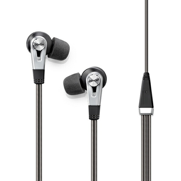 ブラック 有線イヤホン 収納ケース付き Denon ブラック 有線イヤホン