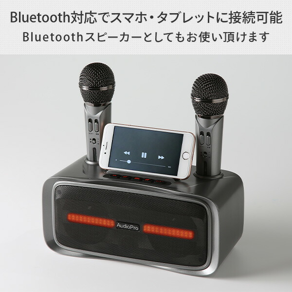 楽天市場】ワイヤレスマイクスピーカー マイク2本付き カラオケ ST