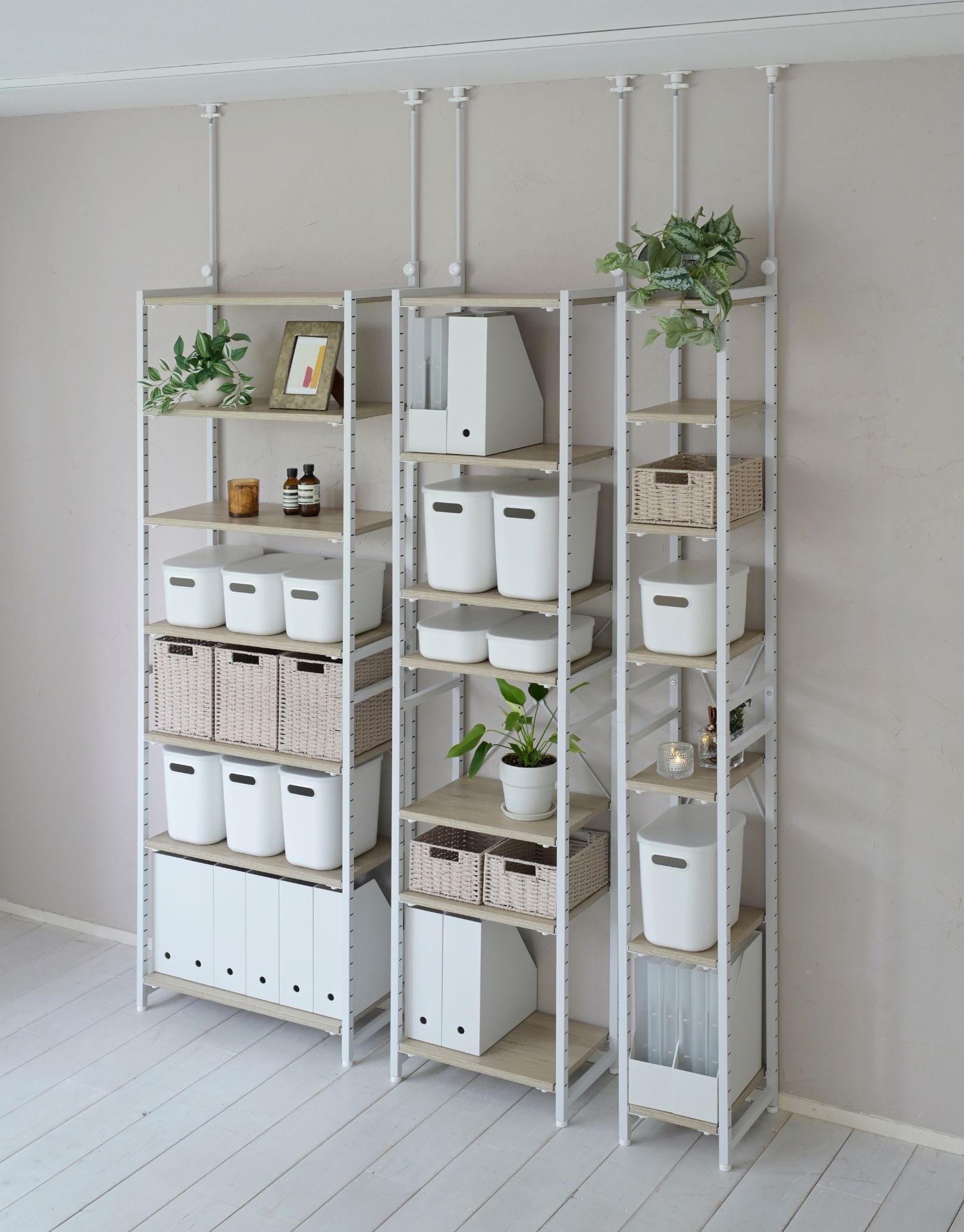 楽天市場】棚が動かせる 突っ張り ラック パントリー 幅25/45/65 奥行