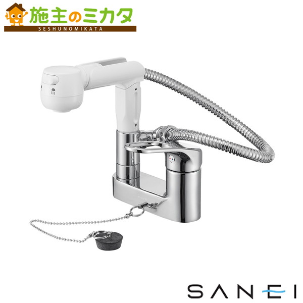 SANEI シングルスプレー混合栓(洗髪用) K37100R-W (水栓金具) 価格比較