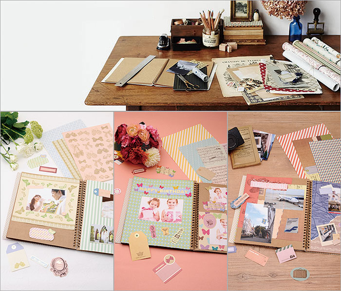 スクラップブック用デザイン用紙ステッカー