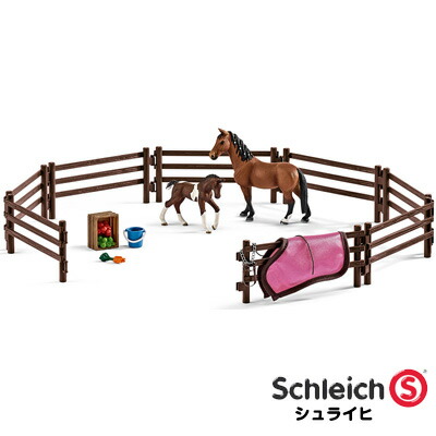 楽天市場】シュライヒ 動物フィギュア セット パドックセット 42192