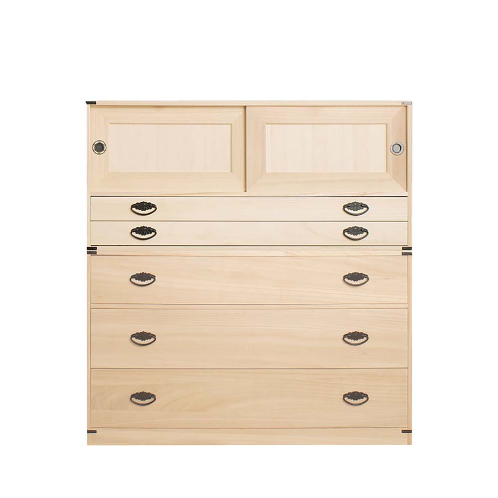 楽天市場】日本製 桐タンス引戸2杯+桐3段チェスト高さ61 タンス 箪笥