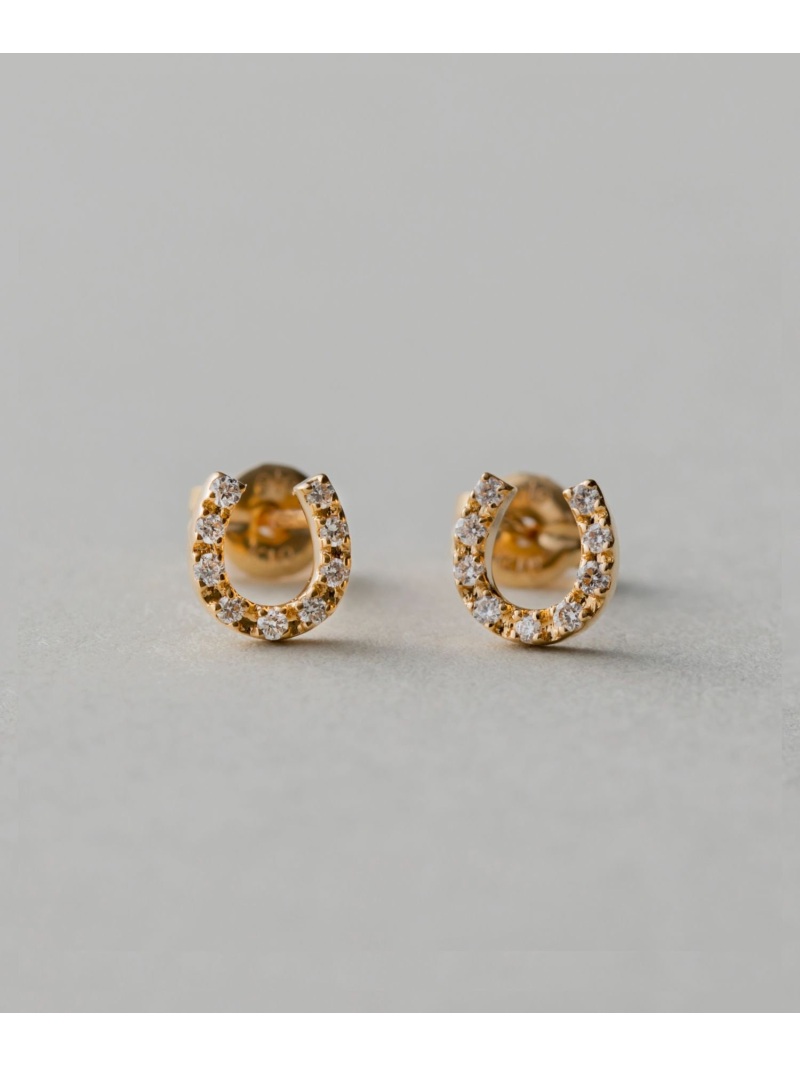 人気 ete ホースシューゴールドピアス ダイヤモンド 両耳 馬蹄｜人気