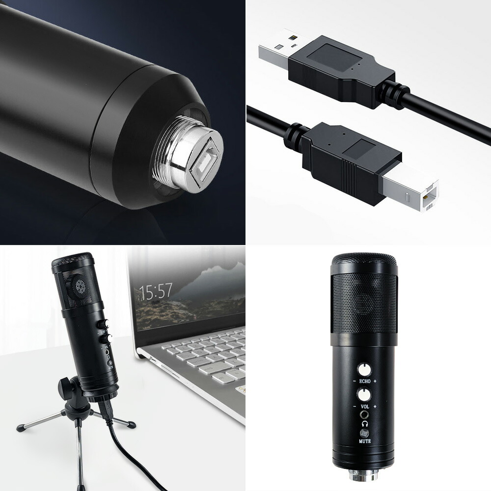 楽天市場】コンデンサーマイク USB式 高音質 ノイズキャンセル ノイズ