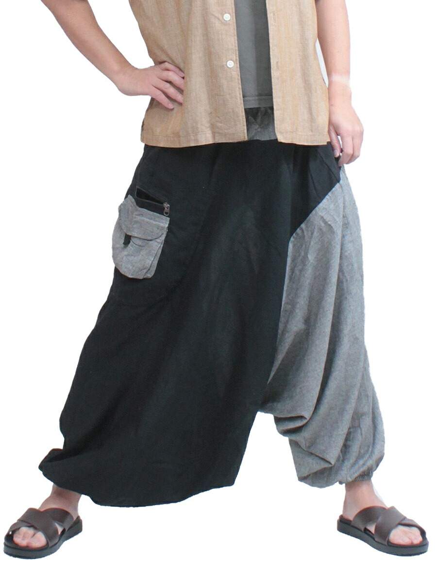 楽天市場】バイカラー サルエルパンツ アラジンパンツ メンズ