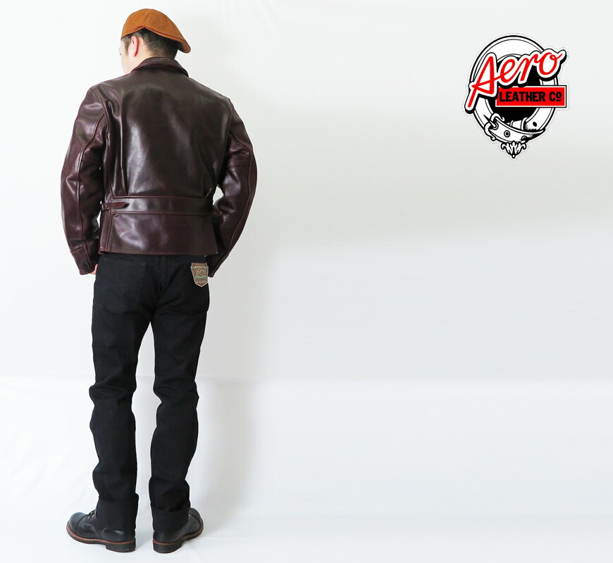楽天市場】エアロレザー AERO LEATHER ライダースジャケット HALFBELT
