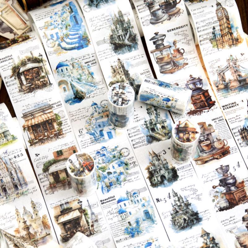 コラージュ 海外 マステ 和紙 背景 中古