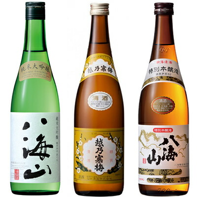 楽天市場】八海山 純米大吟醸 720ml と 越乃寒梅 白ラベル 720ml と