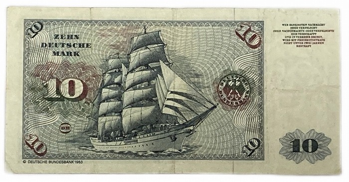 楽天市場】旧西ドイツ 10マルク 美品 世界 外国 貨幣 古銭 旧紙幣 旧札