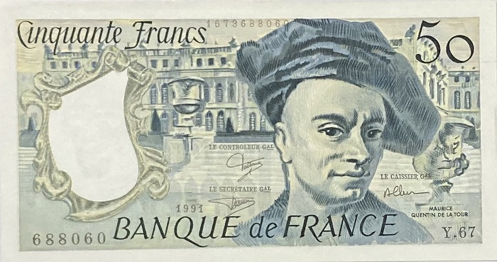 楽天市場】50フラン紙幣 フランス 画家モーリス・カンタン・ド・ラ