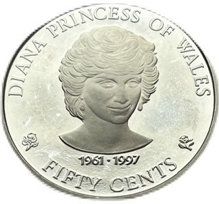 世界に4枚 1997年 マーシャル諸島 ダイアナ妃 50ドル銀貨（PCGS） ☆レア