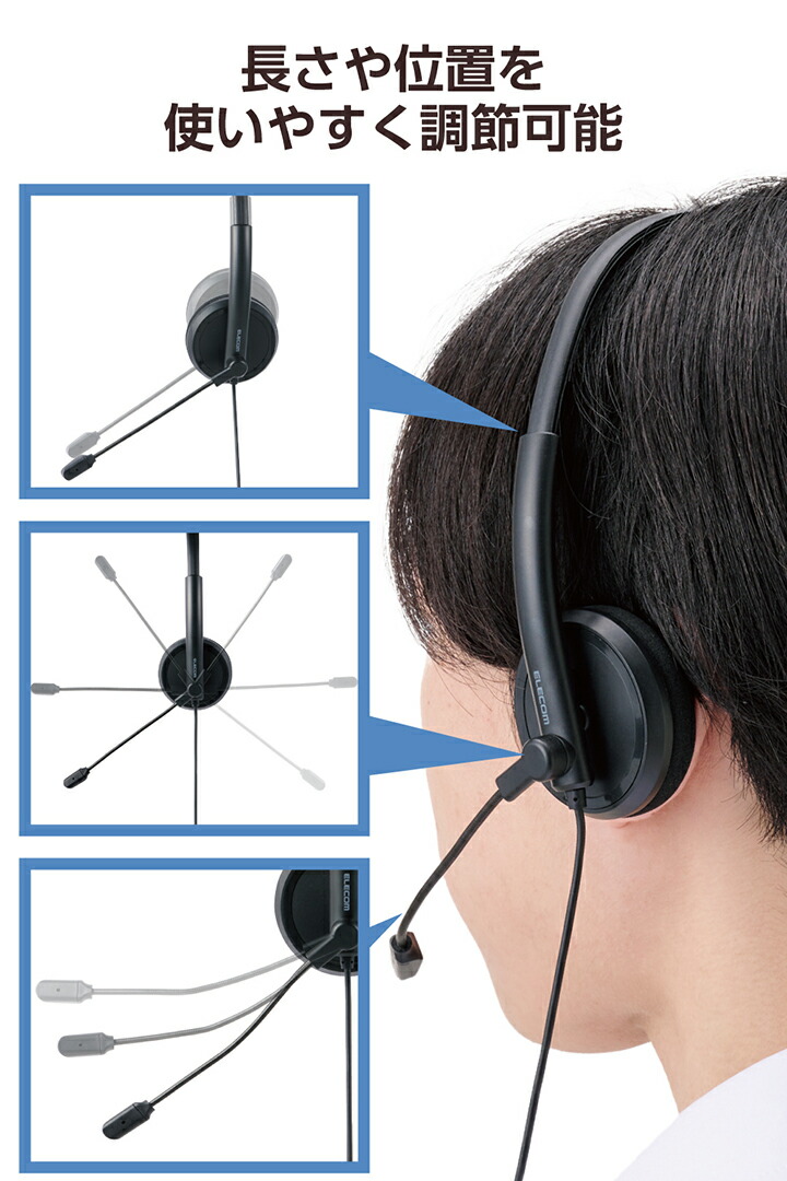 楽天市場】エレコム 有線ヘッドセット 小型 指向性マイク ノイズ