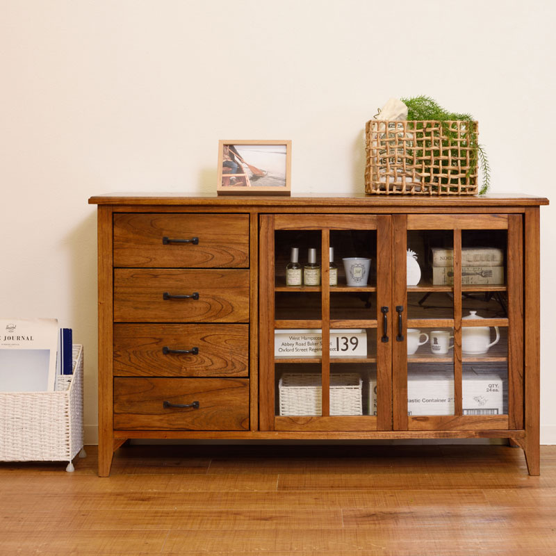 アジアン 竹 木製 チェスト 引き出し4段 ダークブラウン バリ