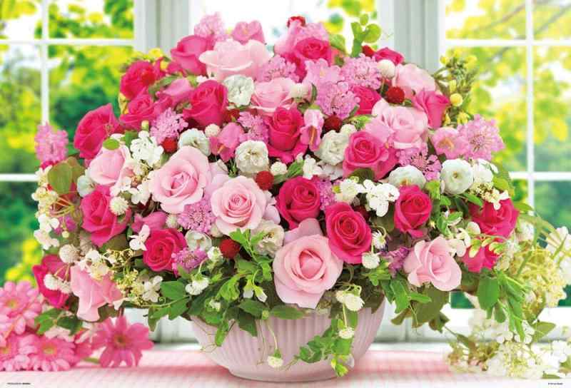 楽天市場】【日本製】 1000ピースジグソーパズル ときめきの花束(49