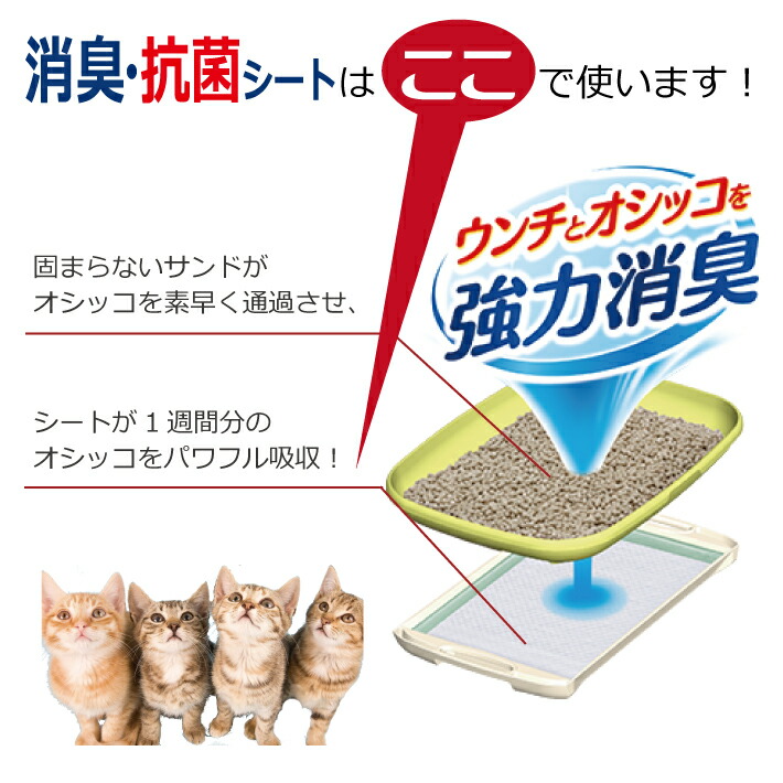楽天市場】デオトイレ 複数ねこ用 1週間消臭・抗菌シート 8枚入ユニ