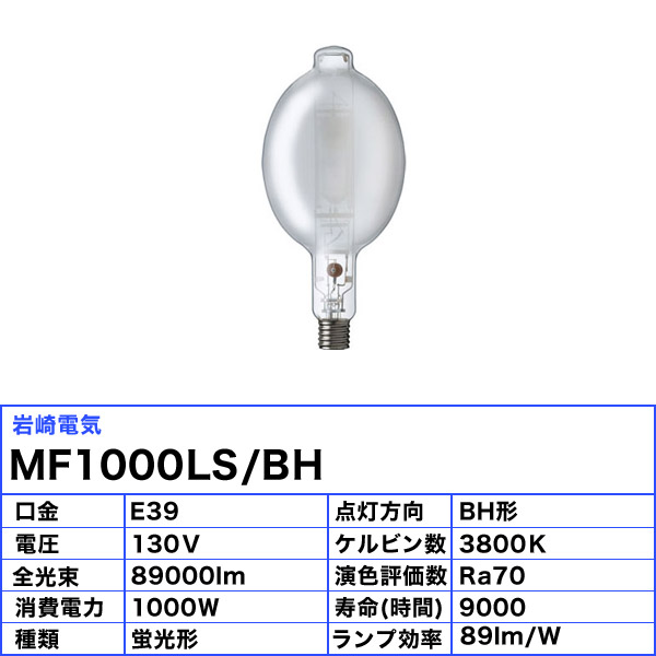 岩崎メタルハライドランプMF1000LS/BH 1000W HIDランプ