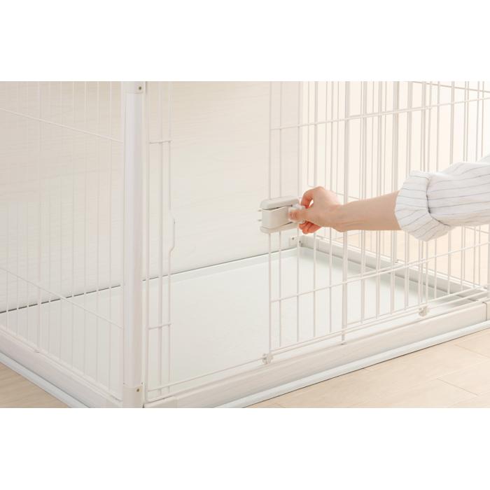 犬用ケージ ホワイト 木製天板 ペットケージ ウッディサークル 楽天