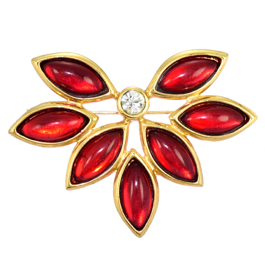 楽天市場】【中古】イヴサンローラン ブローチ フラワー ビジュー