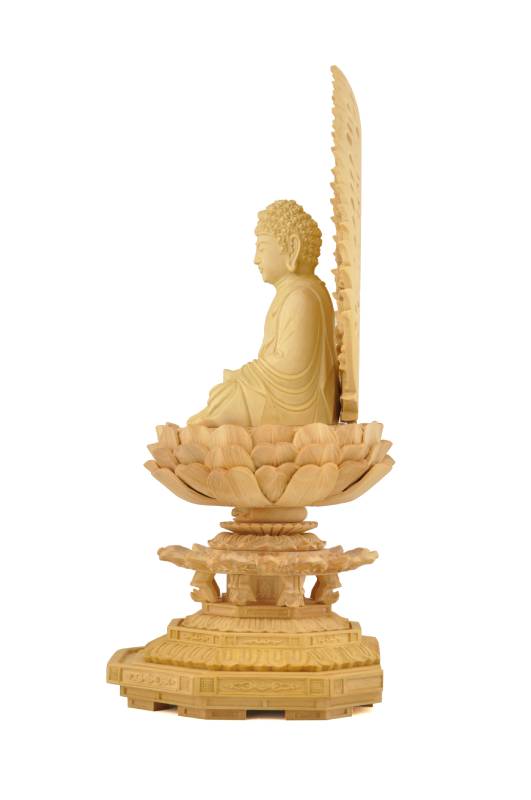 楽天市場】【天台宗】仏像 本柘植 阿弥陀如来 座像 柘植八角台座 飛天