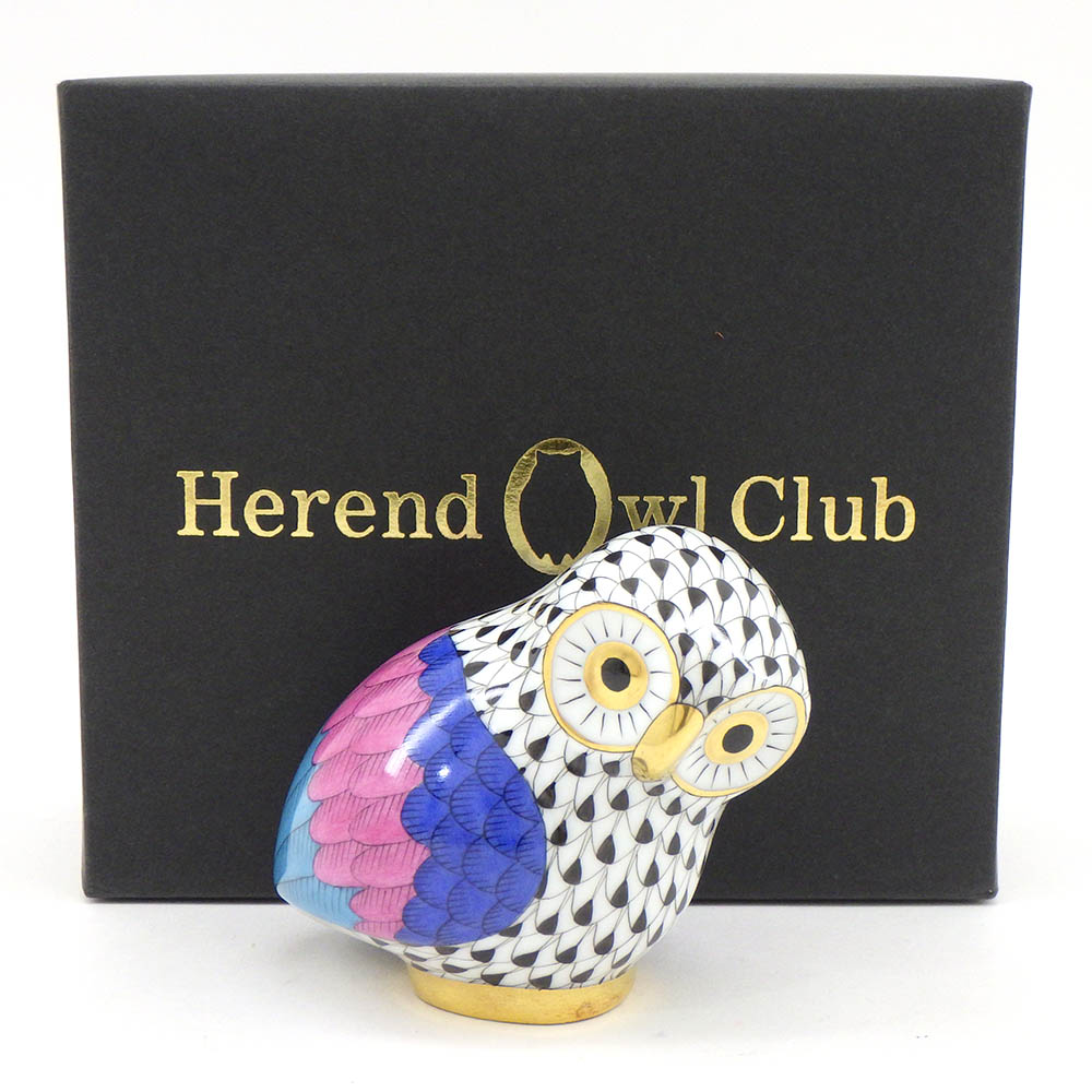 ヘレンド オウル 世界のフクロウ 箱 ウッドランド 限定3000体 2桁