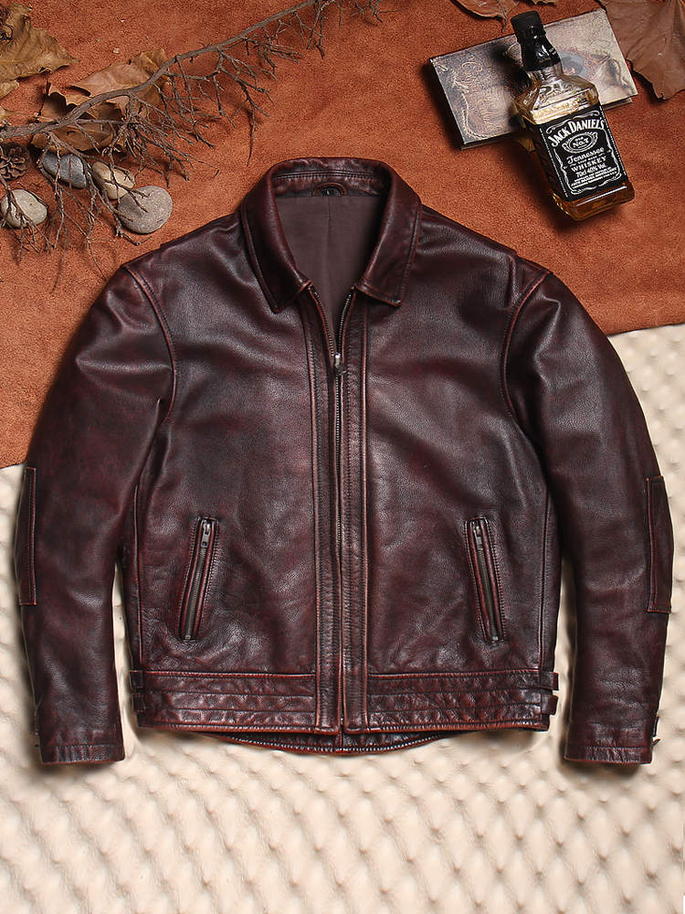 楽天市場】本革ジャケット メンズ レザージャケット 立ち襟 牛革