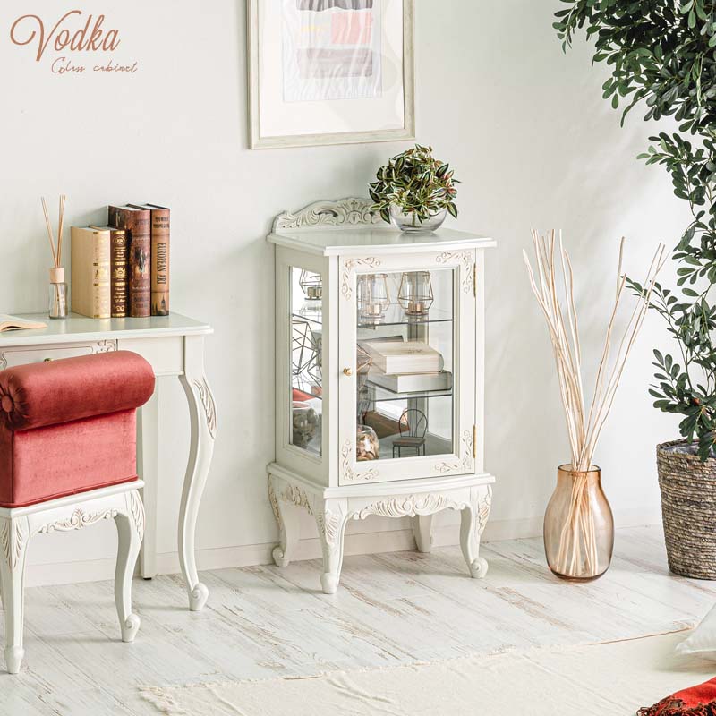 mayumi】ロココ調 ガラスキャビネット猫脚 家具 お姫様 ローラアシ