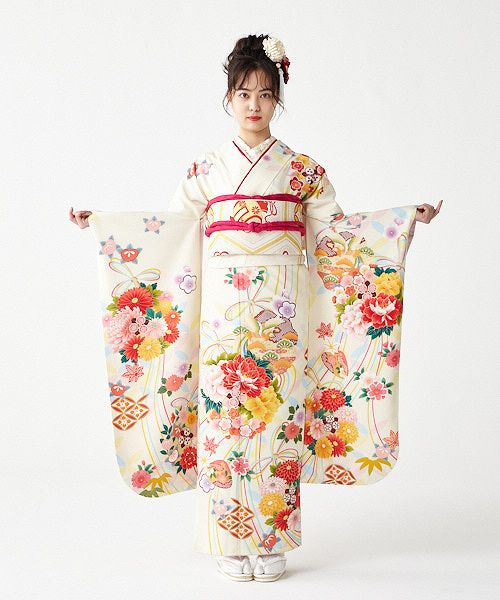 楽天市場】【レンタル】振袖【F1702】七宝薬玉公式 ふりふ 成人式 振袖