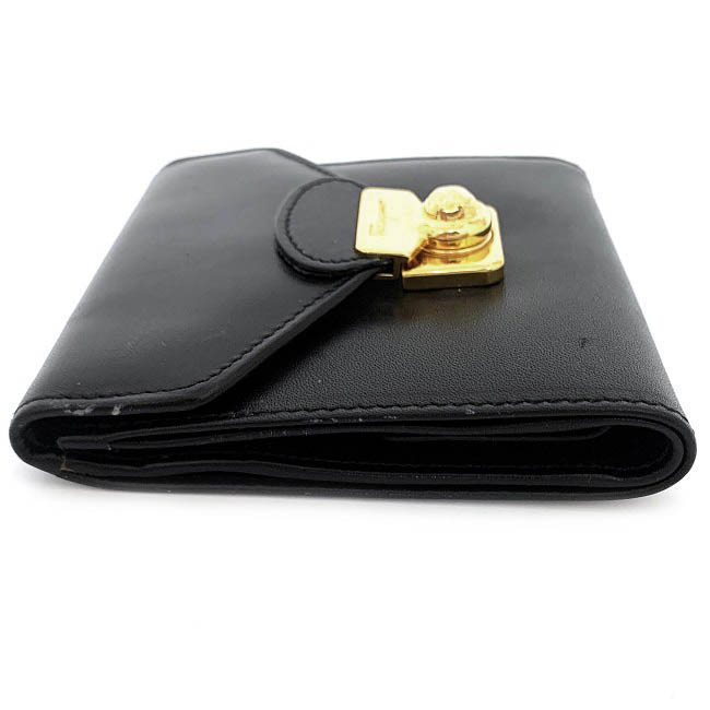 楽天市場】【送料無料】 フェラガモ 三つ折り 財布 ブラック ゴールド