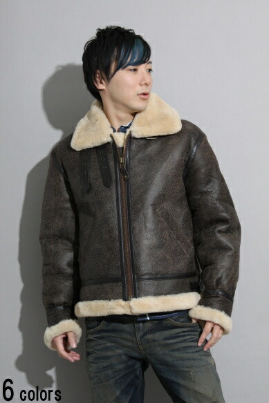 楽天市場】革ジャン ダブルフェイスムートンB−3 レザージャケット