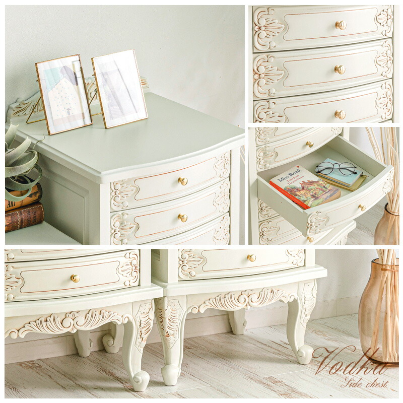 楽天市場】チェスト アンティーク調チェスト おしゃれ かわいい 4段 6