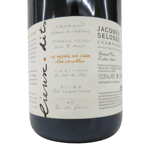 楽天市場】Jacques Selosse Lieux-dits Les Carelles Le Mesnil Sur